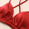 金三塔 桑蚕丝女士三角杯缎面文胸内裤红色新年礼盒装 商品缩略图3