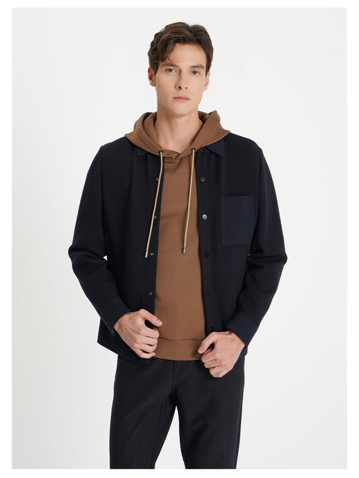 callisto藏青色锦纶混纺外套 商品图2