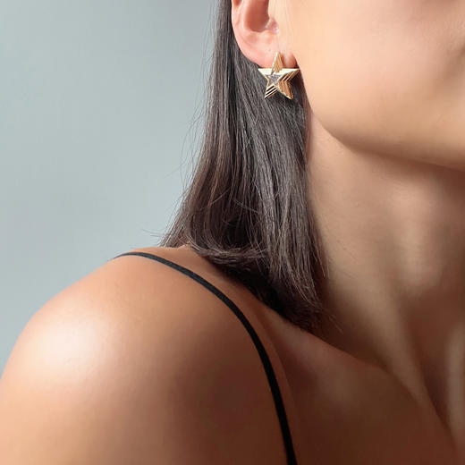 LHWINDSOR  星星耳钉复古百搭镶嵌星闪耀耳 商品图4
