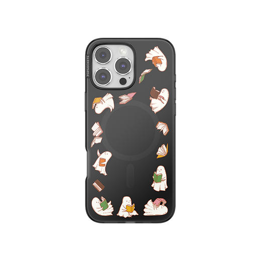 【神秘书店·手机壳】幽灵读书仔·黑 POPCASE手机壳 MagSafe Popcase磁吸款 黑色 万圣节 iPhone 16/15/14 商品图1
