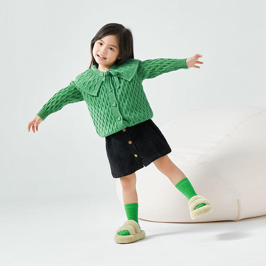 【清仓】朴西Q版达人仿羊毛网红新款棉拖鞋儿童居家外穿秋冬增高 商品图4