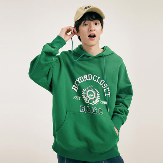 gxgjeans男装春学院风时尚印花情侣连帽卫衣潮 商品图2