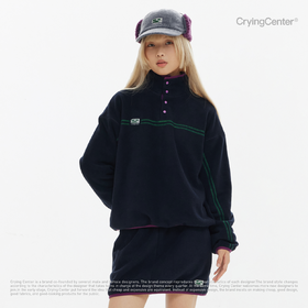 CryingCenter CCC藏青撞色摇粒绒立领卫衣 哭喊中心