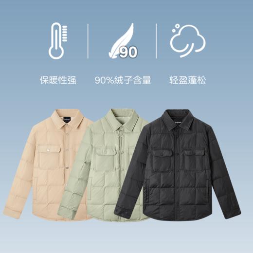 【轻薄】gxgjeans男装秋冬季短款黑色衬衫领羽绒服男 商品图2
