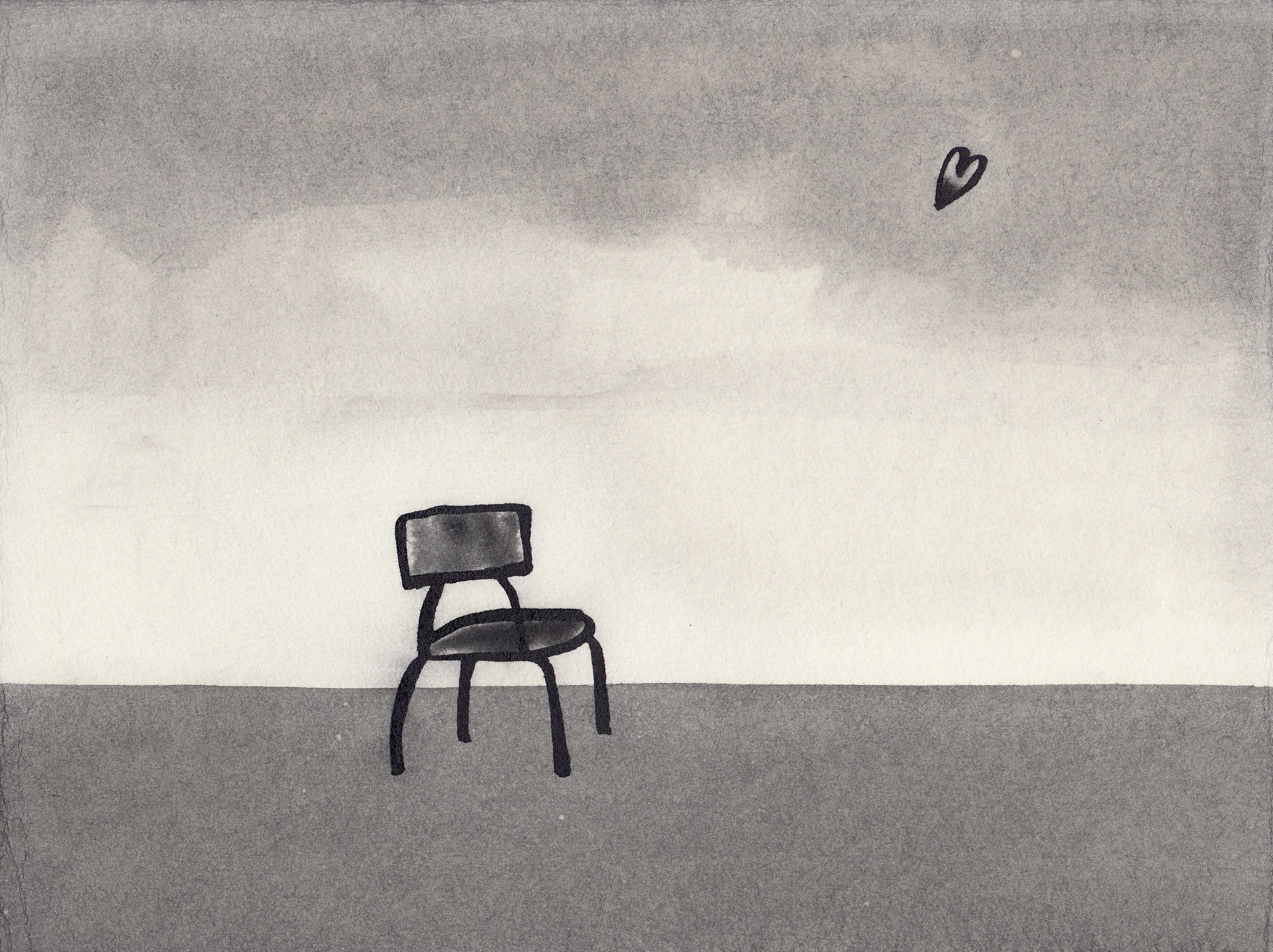 纸本水墨｜偶然之间_还会想念 仅此而已