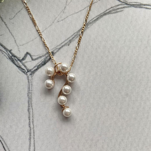 LHWINDSOR 好奇小姐项链问号造型颈链镀金简约原创设计珍珠饰品 商品图3