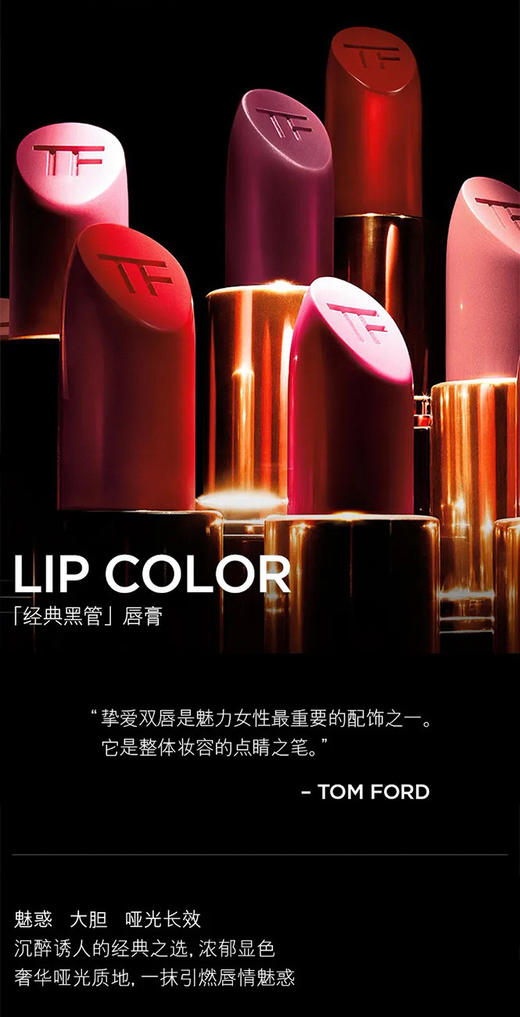 888066036818	汤姆福特TOM FORD	TF哑光黑管口红 激情幻魅唇膏08 哑光质地 商品图0