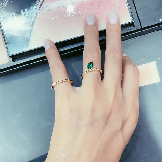 LHWINDSOR 竹叶戒指LHWindsor设计感小众复古简约尾戒女叠戴戒指 商品图1