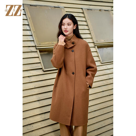 佐尔美气质简约时尚绵羊毛双面呢大衣外套女M44YS05 商品图2