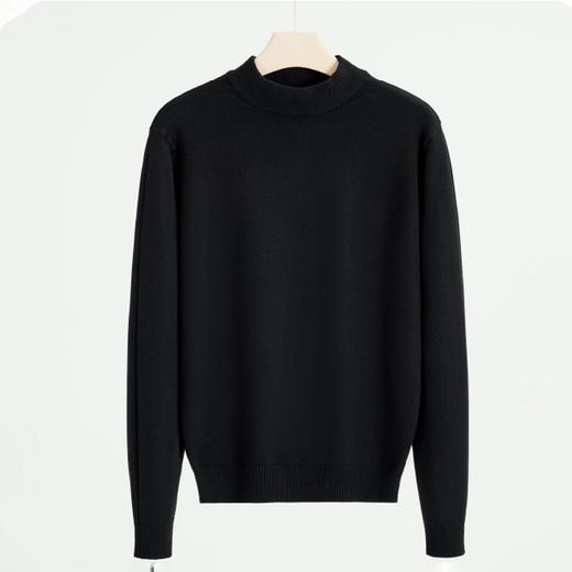 半身缘男装 秋冬贴身半高领保暖针织打底内搭毛衫08602 商品图4