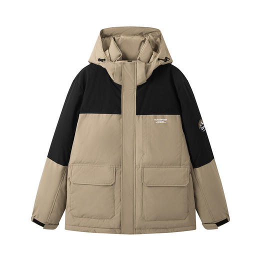 gxg.jeans【防泼水】男装90白鸭绒羽绒服 保暖卡其色连帽羽绒服男冬季JED1E1107124 商品图4