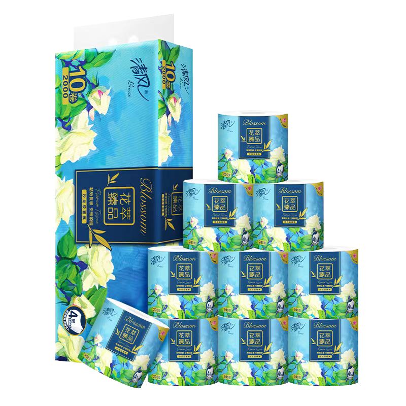 清风花萃臻品4层200克/卷*10卷筒卫生纸