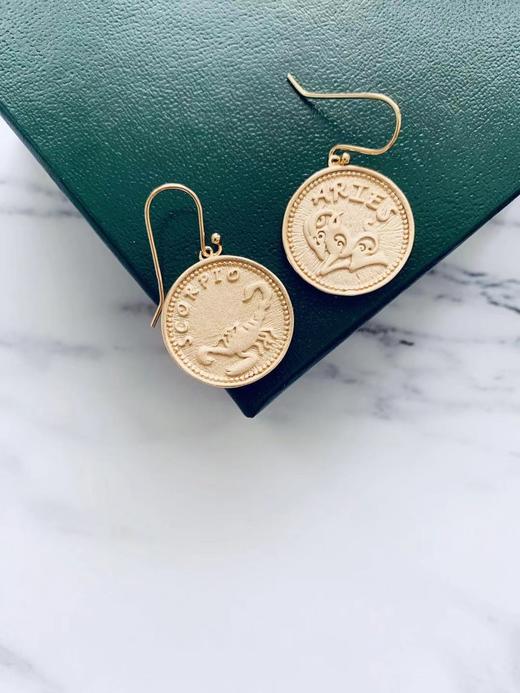 LHWINDSOR复古星座钱币耳环项链小众硬币饰品套装 商品图4