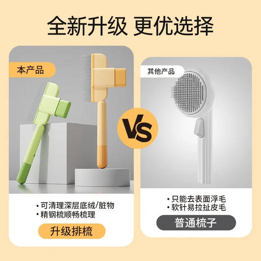 升级版宠物自洁梳猫毛梳开结去浮毛宠物针梳猫狗梳子颜色随机/个 商品图4