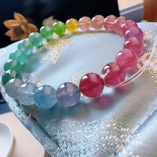 8mm-9mm单圈渐变彩虹碧玺手串 商品图2