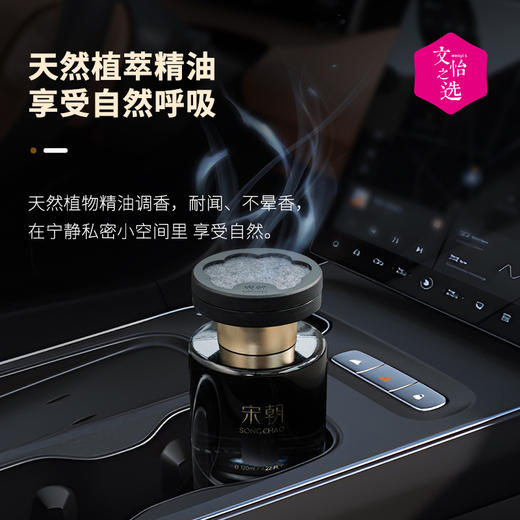 【文怡之选】宋朝 暗夜黑金车载香薰 外加藤条 一瓶两用 植萃精油 简约设计 商品图1