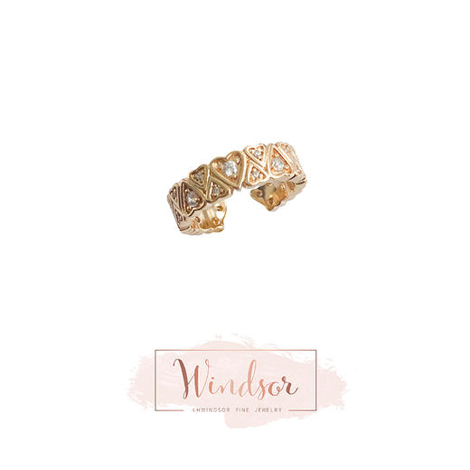 LHWINDSOR 满心开口戒指Full heart ringins素圈心形叠戴指环 商品图0