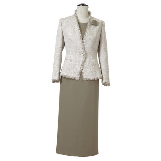 YBY 151H23粗花呢小香风套装裙大气时尚修身连衣裙两件套 商品图4