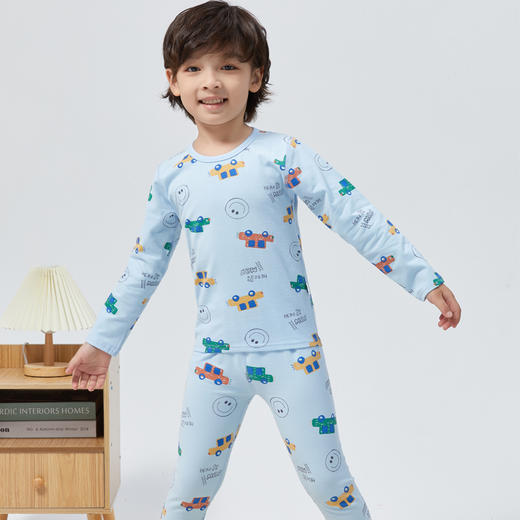 【两套起拍，拍一套不发货】莱卡纯棉儿童秋衣秋裤A类 男女童睡衣家居服内衣套装童装100% 商品图2