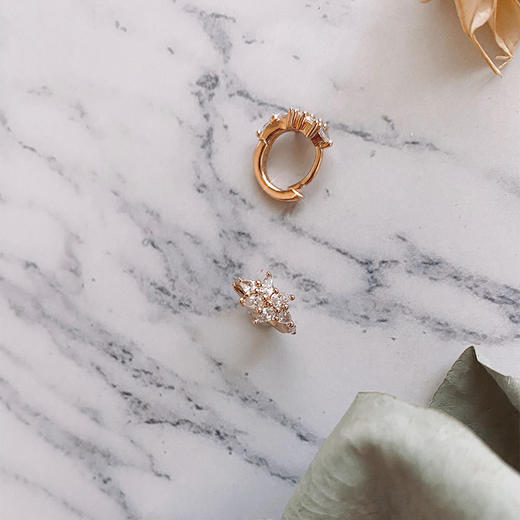 LHWINDSORCrystal clear 冰晶迷你耳环戒指百搭纤细轻巧欧美配饰 商品图3