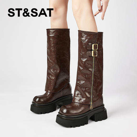 星期六时髦显瘦保暖绒里裤腿靴SSC4119EG5 商品图0