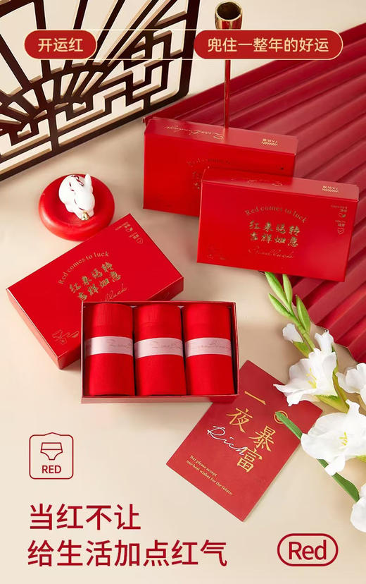 鸿运吉祥发财内裤（三条装） 3524150013 商品图5