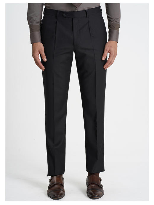 callisto咖色绵羊毛混纺西裤 商品图2