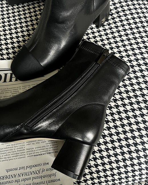 现货 THS 12.9-限时 香家 进口羊皮鞋头拼接短靴 2色 BZ1228 商品图11