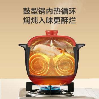 苏泊尔supor砂锅煲汤锅炖3.0L养生煲耐高温不开裂陶瓷煲绿EB30CAT01 商品图0