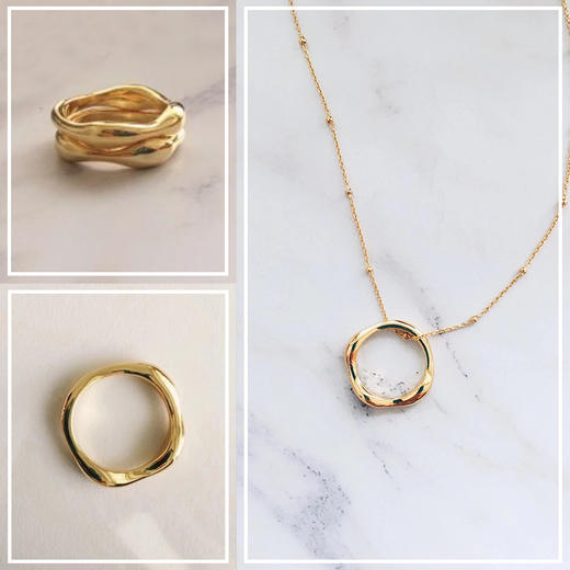 LHWINDSOR 黑洞耳环黑洞吸引戒指个性告白复古设计指环 商品图3