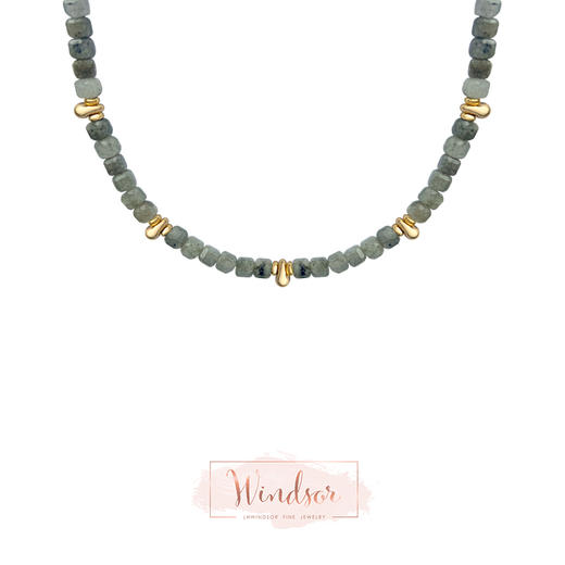 LHWINDSOR 原创设计Zen garden 禅意花园项链灰色紫色简约珠串项链 商品图1