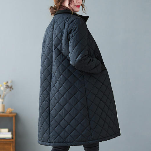 雀说宽松中长款加厚韩版显瘦轻薄棉服棉衣AL09-9229 商品图3