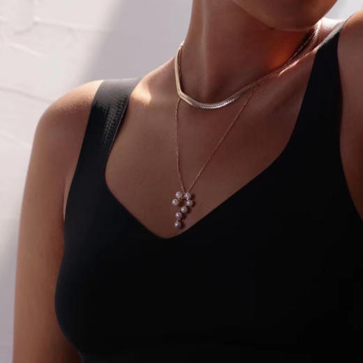 LHWINDSOR 蛇骨巴洛克珍珠项链chic质感颈链天然巴洛克珍珠吊坠 商品图1