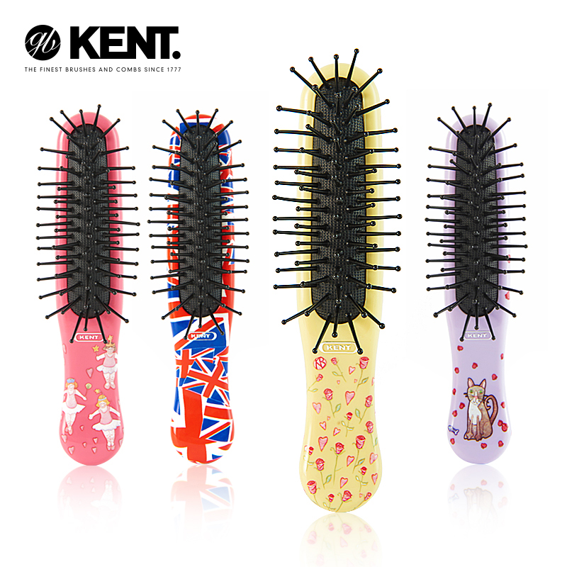 Kent肯特英国进口便携梳子女气垫按摩梳随身顺发小巧梳迷你彩色梳