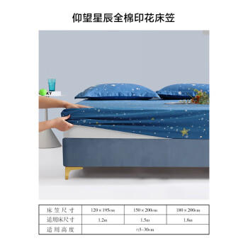百丽丝水星家纺出品全棉床笠纯棉床单床笠罩单件全包床笠床垫保护套 商品图3