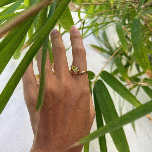 LHWINDSOR 绕指柔不规则大竹叶戒指 商品图3