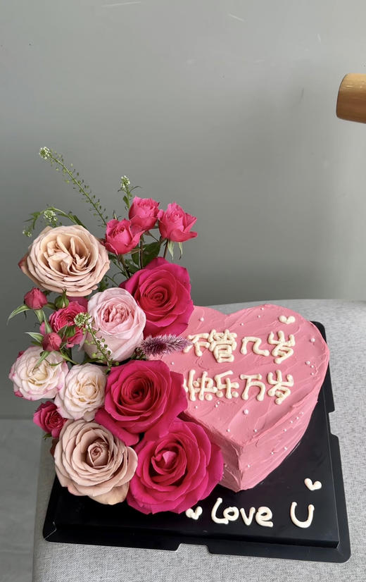 「女士」粉色爱心弗洛伊德玫瑰  纪念日 商品图1
