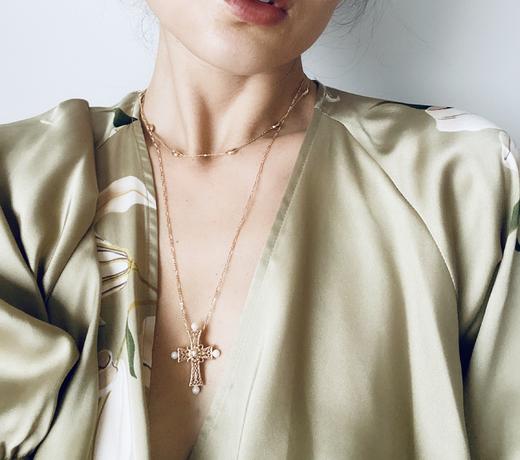 LHWINDSOR 珍珠十字架vintage inspired 长链 商品图4