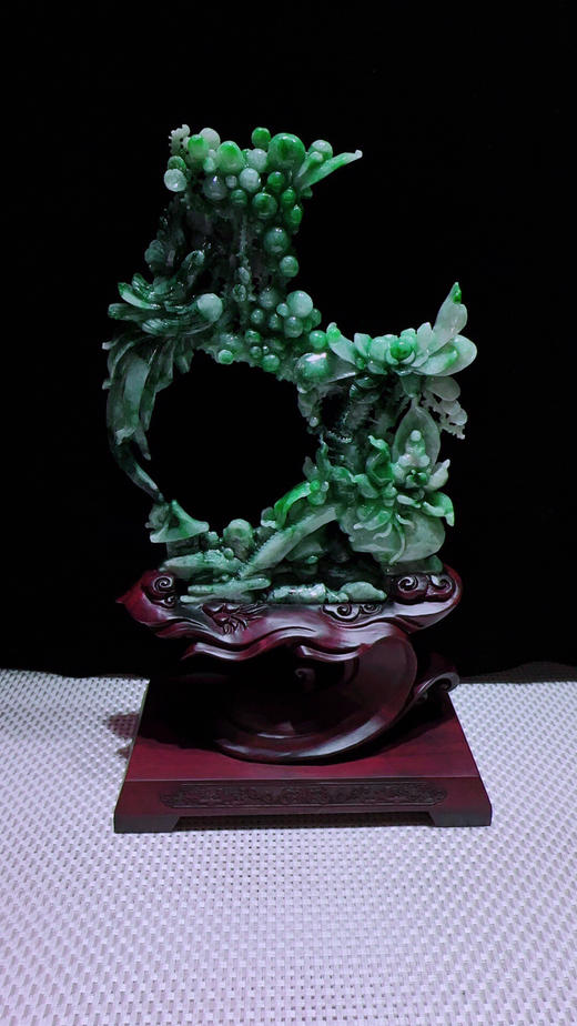 620657翡翠摆件【富贵满堂 鸟语花香】 商品图4