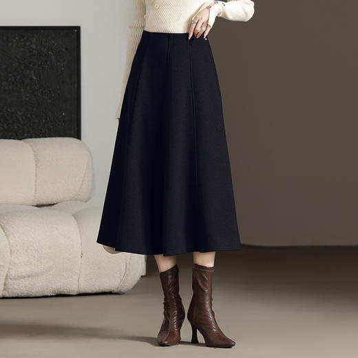 羊毛裙秋冬季新款，高腰显瘦中长款半身裙YGLR7073 商品图3