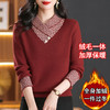 宽松立领加绒毛衣中年妈妈保暖针织上衣CC-26695 商品缩略图0