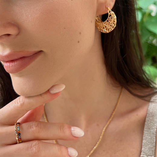 LHWINDSOR 原创设计花篮耳环时尚耳饰女小众设计 商品图1