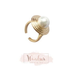 LHWINDSOR 土星Saturn戒指珍珠星球圆环开口指环原创食指戒配饰