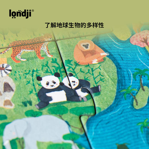 londji 蓝色星球 3阶拼图 适合5-8岁 知识科普 保育概念认知 外语读物 西班牙品牌 PZ602U 商品图4