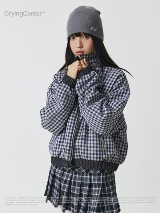 CryingCenter 藏青格纹双面穿夹克棉服 哭喊中心 商品图2