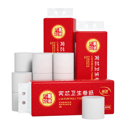 【自营】蓝漂(Lam pure)实芯150g大号圆卷纸白色卫生纸卷纸厕纸擦手纸纸巾LP-20425 商品图3