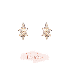 LHWINDSORCrystal clear 冰晶迷你耳环戒指百搭纤细轻巧欧美配饰