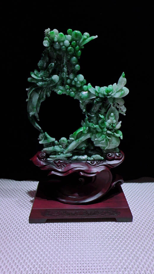620657翡翠摆件【富贵满堂 鸟语花香】 商品图5