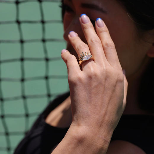 LHWINDSOR 长睫毛两枚组合戒指眼睛造型叠戴复古小众指环 商品图3