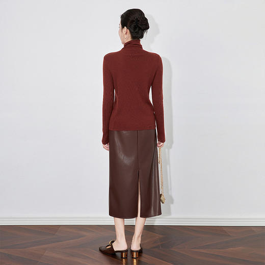 【高货wl】全新升级【铂金会员183/天猫249/差价66】(11209) 洛诗琳秋冬法式时尚洋气设计感双肩金属扣高领针织衫上衣 商品图4